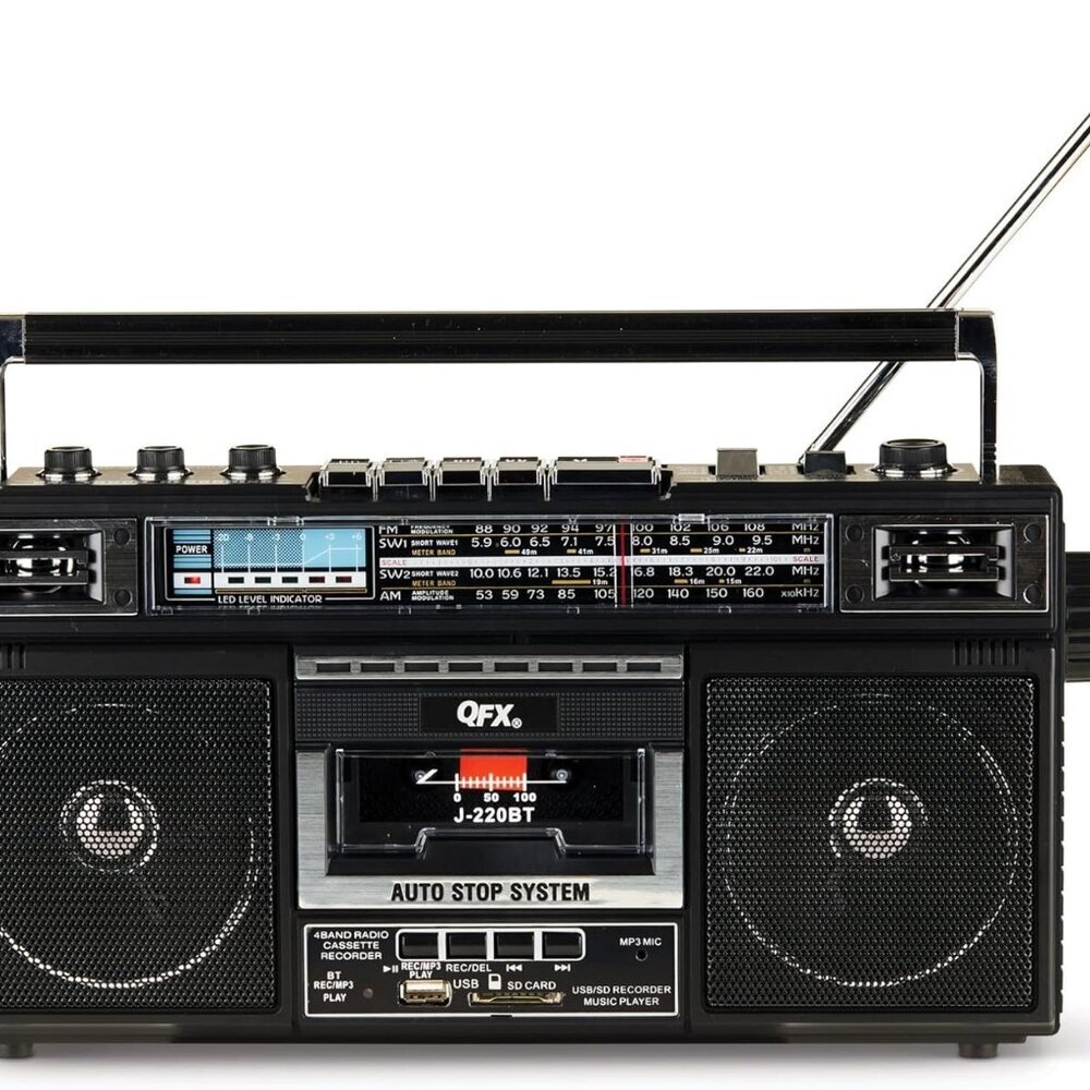 J-220BT Boombox MP3 Conversion from Radio to Cassette with 4-Band AM, FM, SW1, S